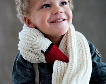 Chunky Knitted Birdy Scarf for Kids