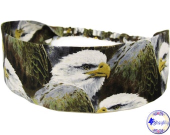 Bald Eagle Head Scarf for Women, Patriot Bandana, 4th of July Independence Day Hair Band, Memorial Day Headband Scarves, by Sheylily