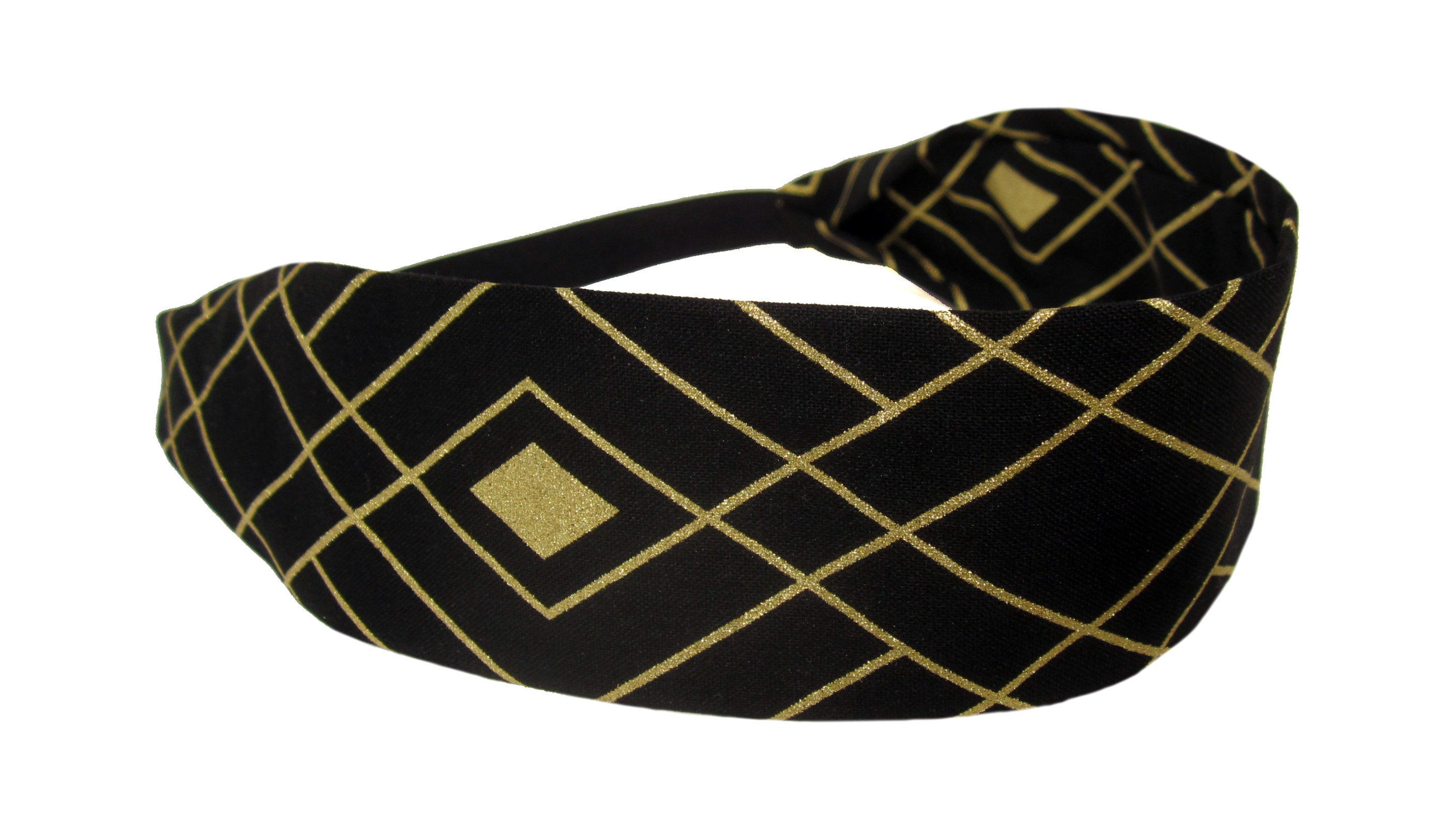 Dressy Black Fashion Headbands for Women Metallic Gold Etsy.de