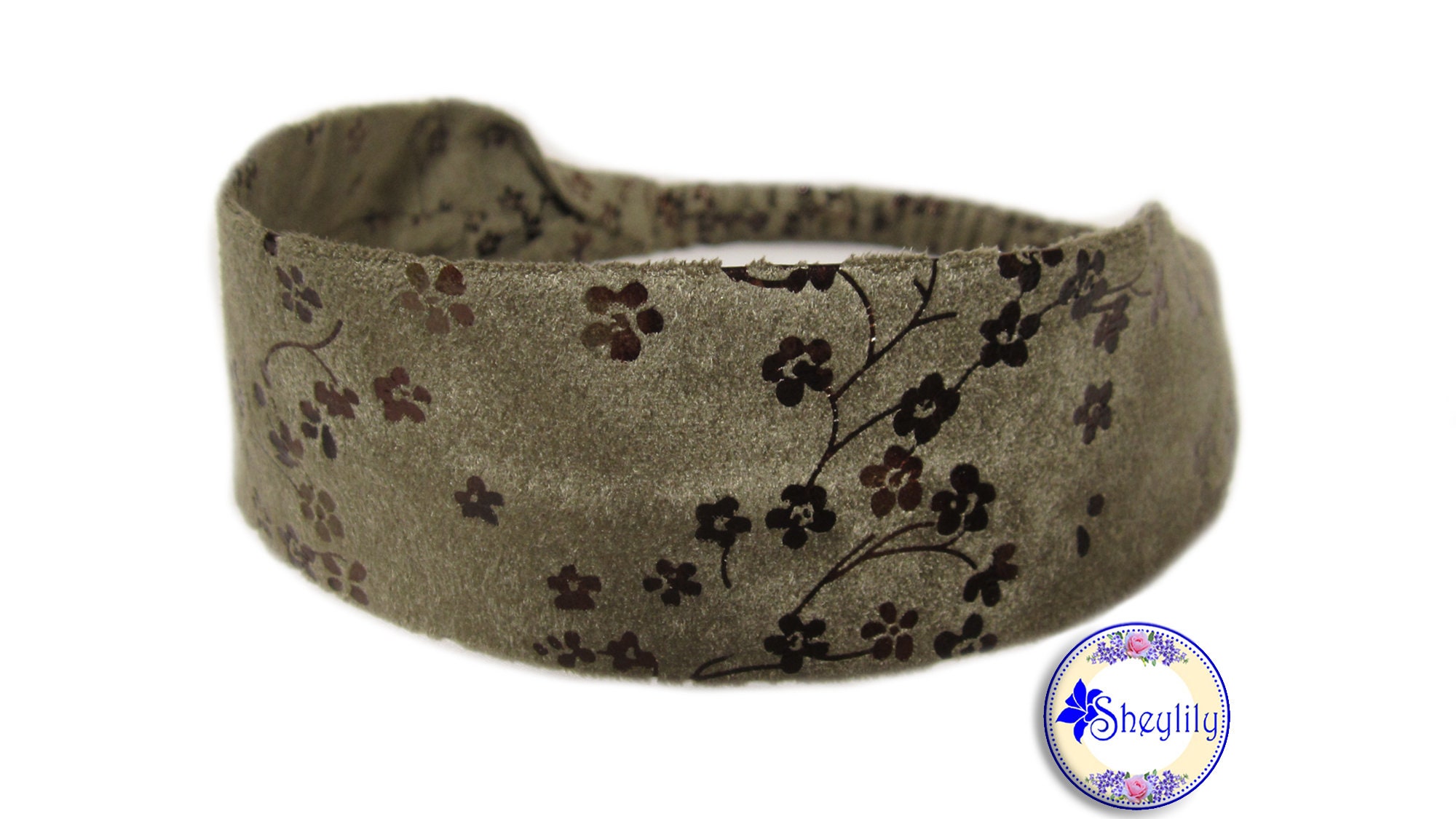 Suede headscarf headband floral Boho Floral Twist Knot Headband Elastic Wrap Turban Hair  main image 2
