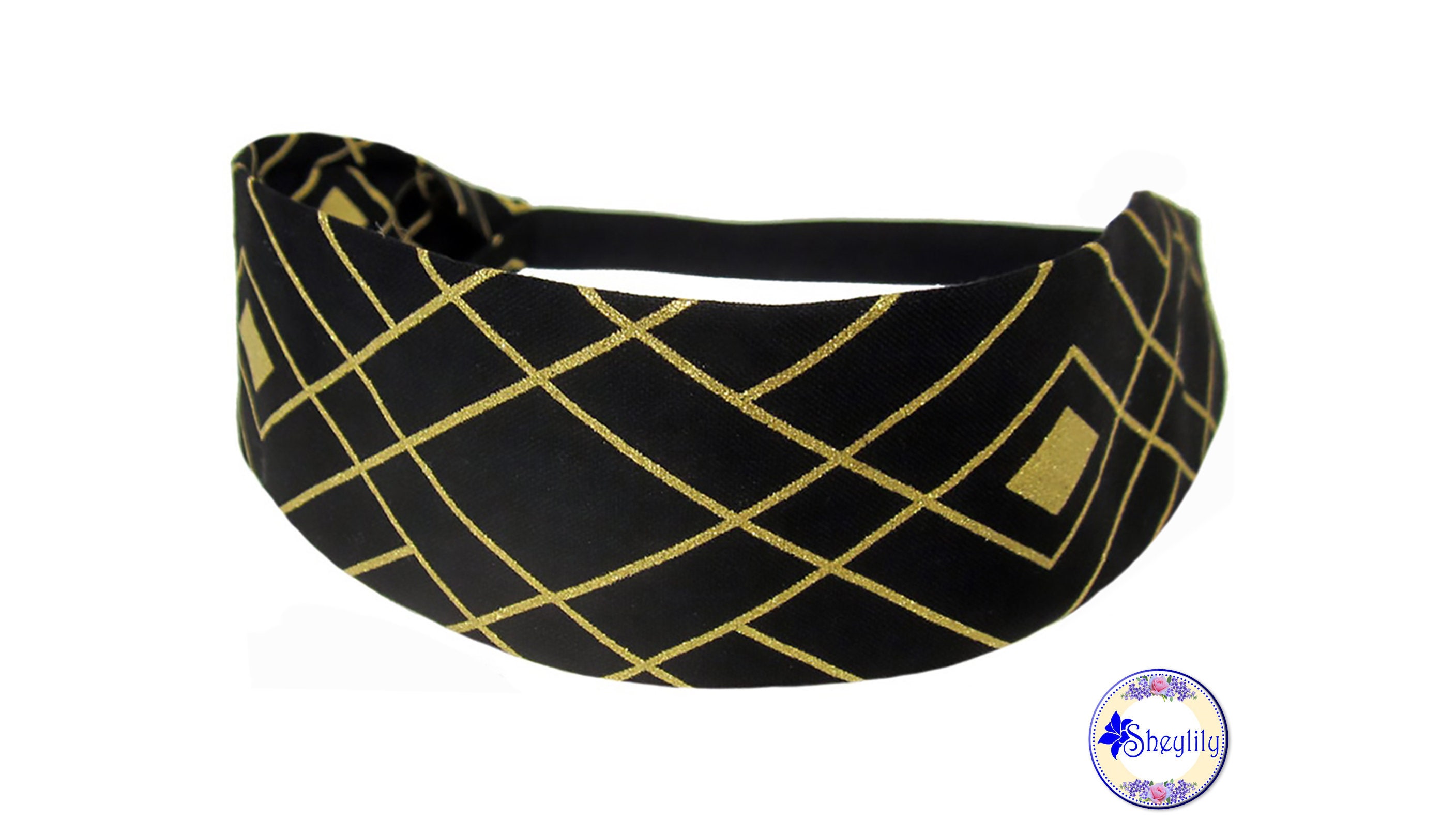 Dressy Black Fashion Headbands for Women Metallic Gold Etsy.de