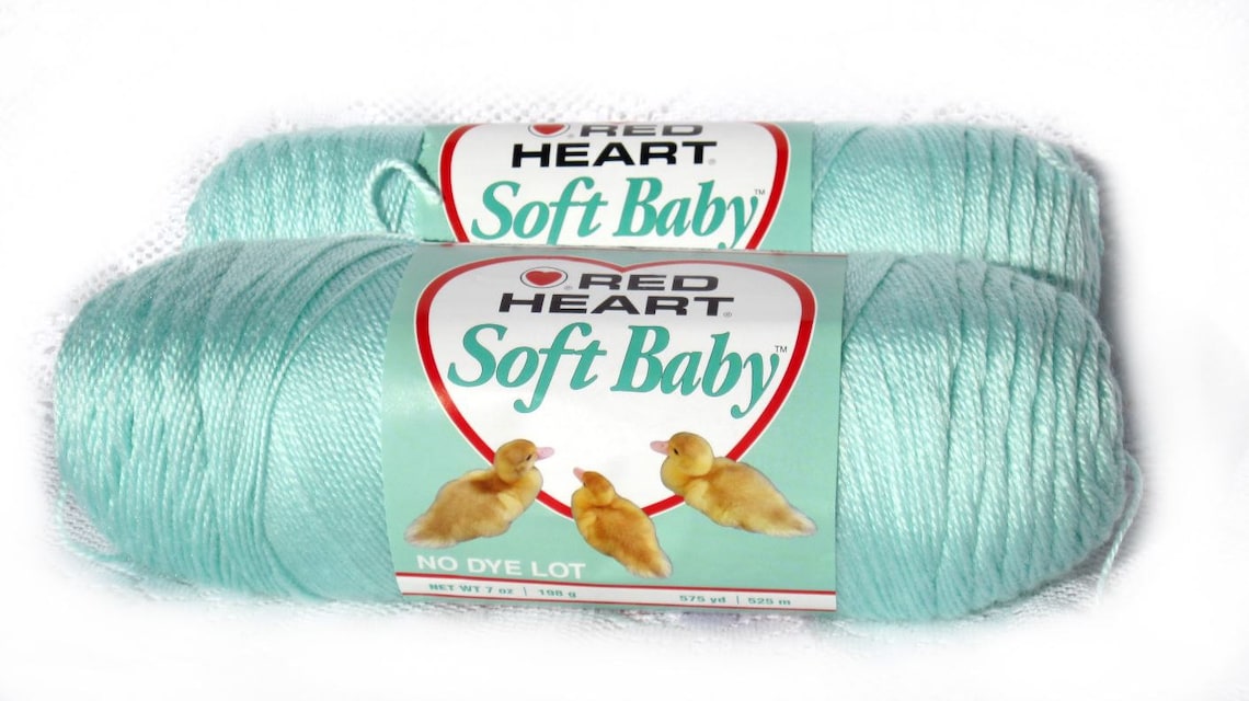 Yarn Red Heart Soft Baby New Mint Knit Crochet Etsy