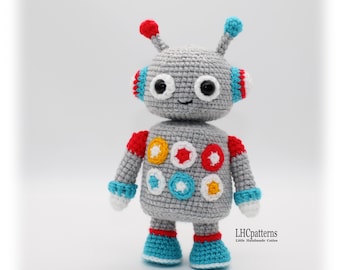 Crochet Robot Amigurumi Pattern, Cute Robot Toy PDF Pattern, DIY Robot Crochet Tutorial, Robot Soft Toy  (English)