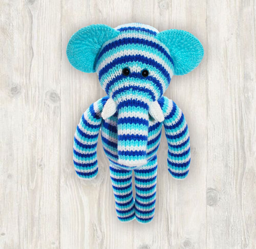 Elephant Knitting Pattern Knitted Elephant - Etsy