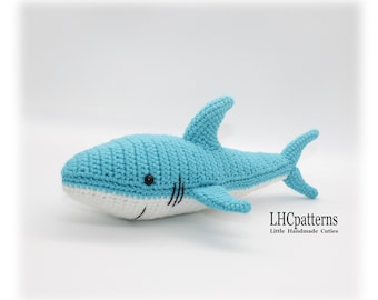 Haakpatroon: Schattige knuffelhaai, Amigurumi Haai, Amigurumi Vis, Gehaakt Vispatroon, Zeedier Sift Toy (Engels)