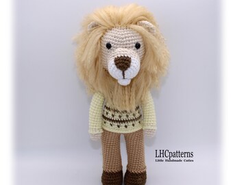 Crochet Pattern: Lion, Amigurumi Lion, Lion in Clothes Crochet Pattern, Standing Lion Soft Toy Pattern (English)