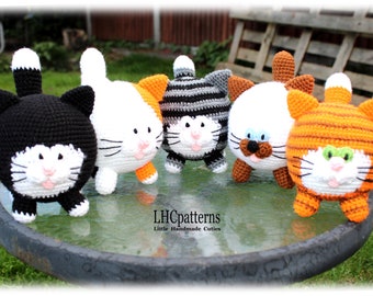 Crochet Pattern: Ball Shaped Cats, Funny Toys Crochet Cats, Cute Stuffed Cat, Amigurumi Cat, Round Cat Soft Toy, Ball Toy (English)