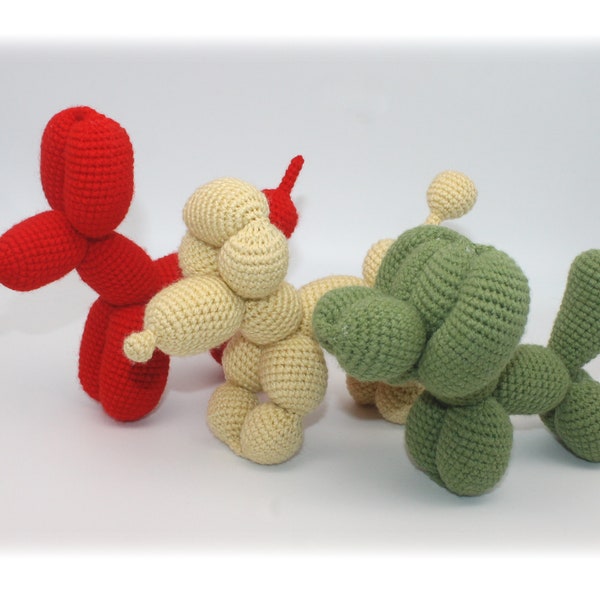 Crochet Pattern: Balloon Dog, Dog Stuffed Toy, Amigurumi Balloon Dog (English)
