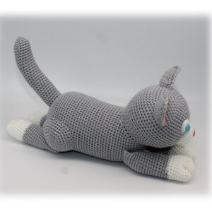 Crochet Pattern: Grey Laying Cat, Amigurumi Cat, Cat Stuffed Toy English image 3