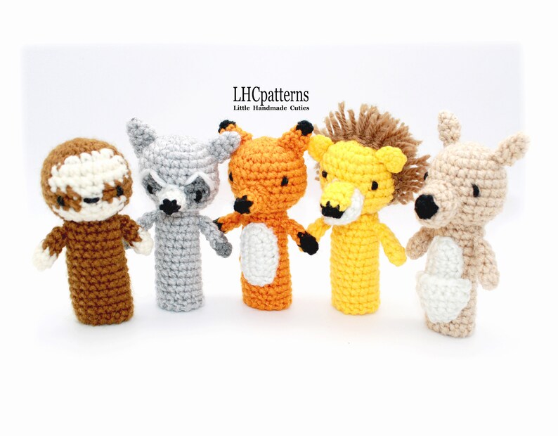 Crochet Pattern: Ten Animal Finger Puppets (part 2), Toddler Toy ...