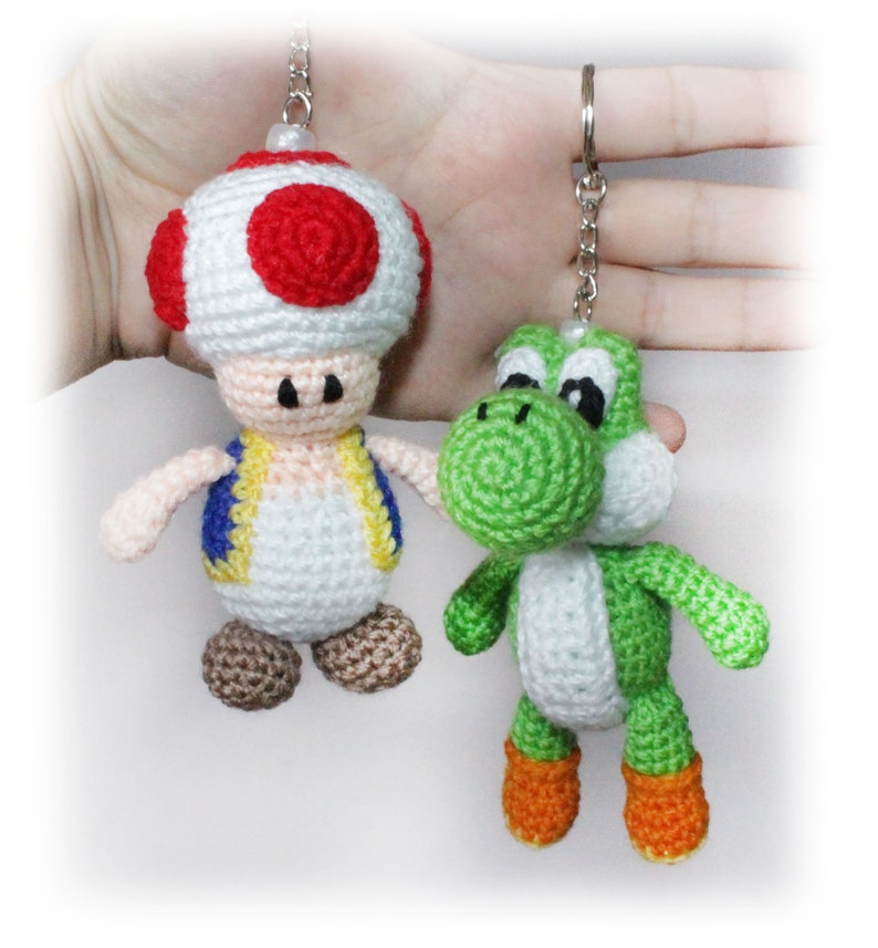 5 x Mario Characters Keychains Crochet Pattern Nintendo Etsy