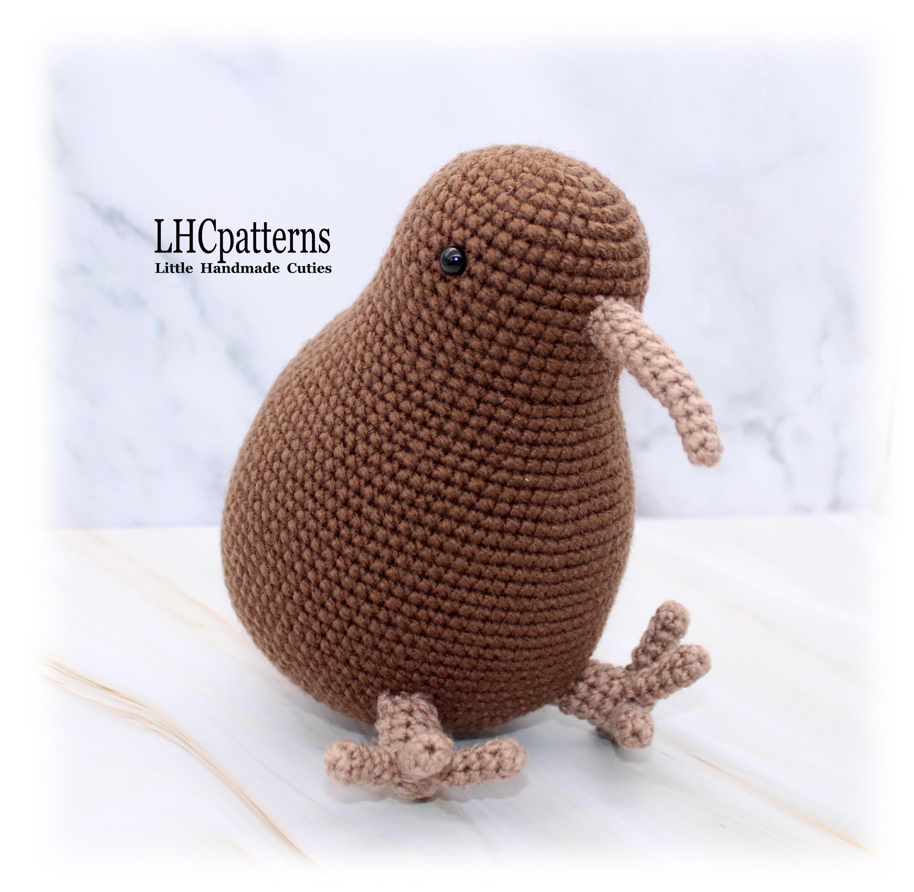 かぎ針編みのパターン：キウイバード、あみぐるみキウイバード