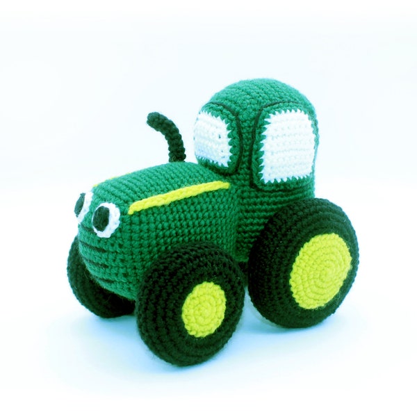 Häkelanleitung: Traktor Bauernhof Fahrzeug Stofftier, Fahrzeug, Plüschtier, Amigurumi Grüner Traktor Häkeln (English)