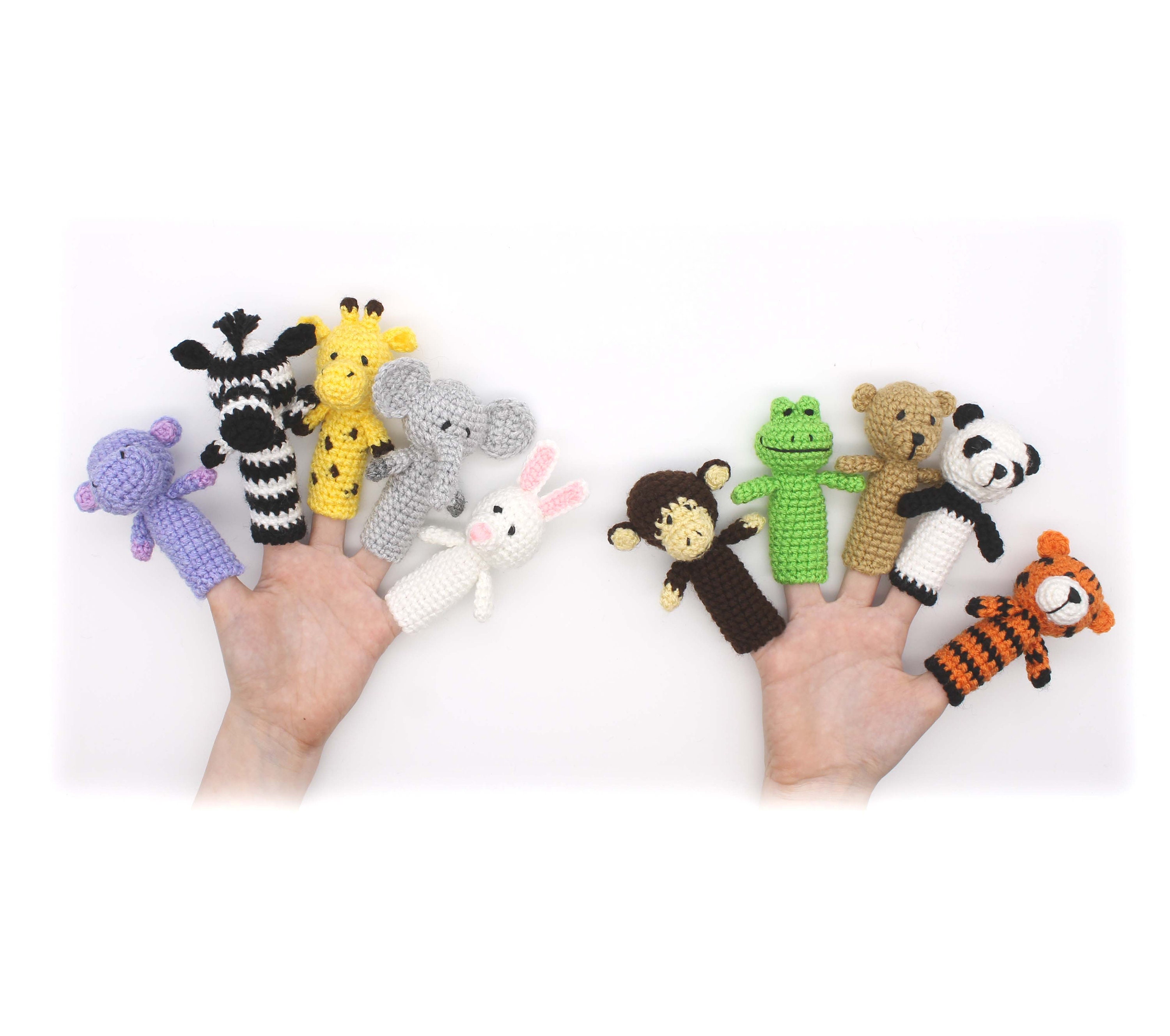 Finger Puppets Crochet Pattern Animal Finger Puppets Toddler Etsy