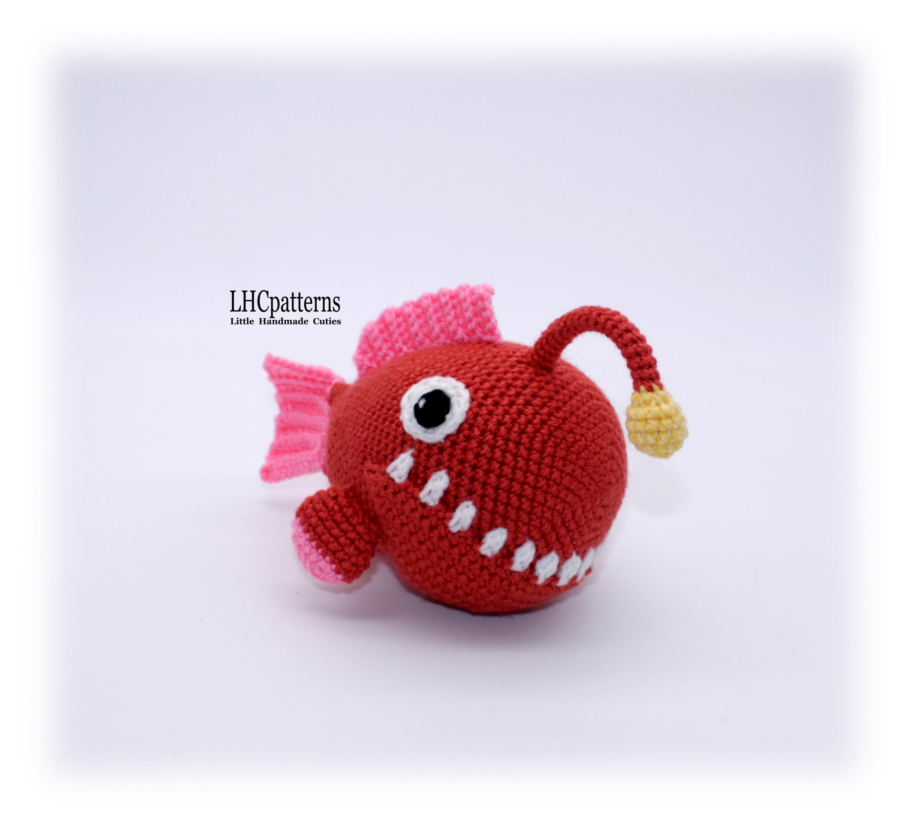 Anglerfish Crochet Pattern, Crochet Ocean Fish PDF Tutorial, DIY ...
