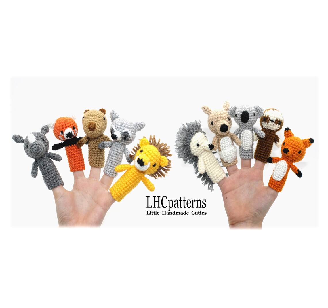 Crochet Pattern: Ten Animal Finger Puppets (part 2), Toddler Toy ...