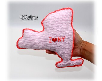 Crochet Pattern: New York State Small Cushion, New York State Soft Souvenir Toy, New York State Soft Room Decoration (English)