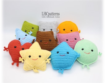 CROCHET PATTERN: Shapes Soft Toys, Shapes Characters, 2D Shapes Toys, Educational Toys, Amigurumi Shapes (English)