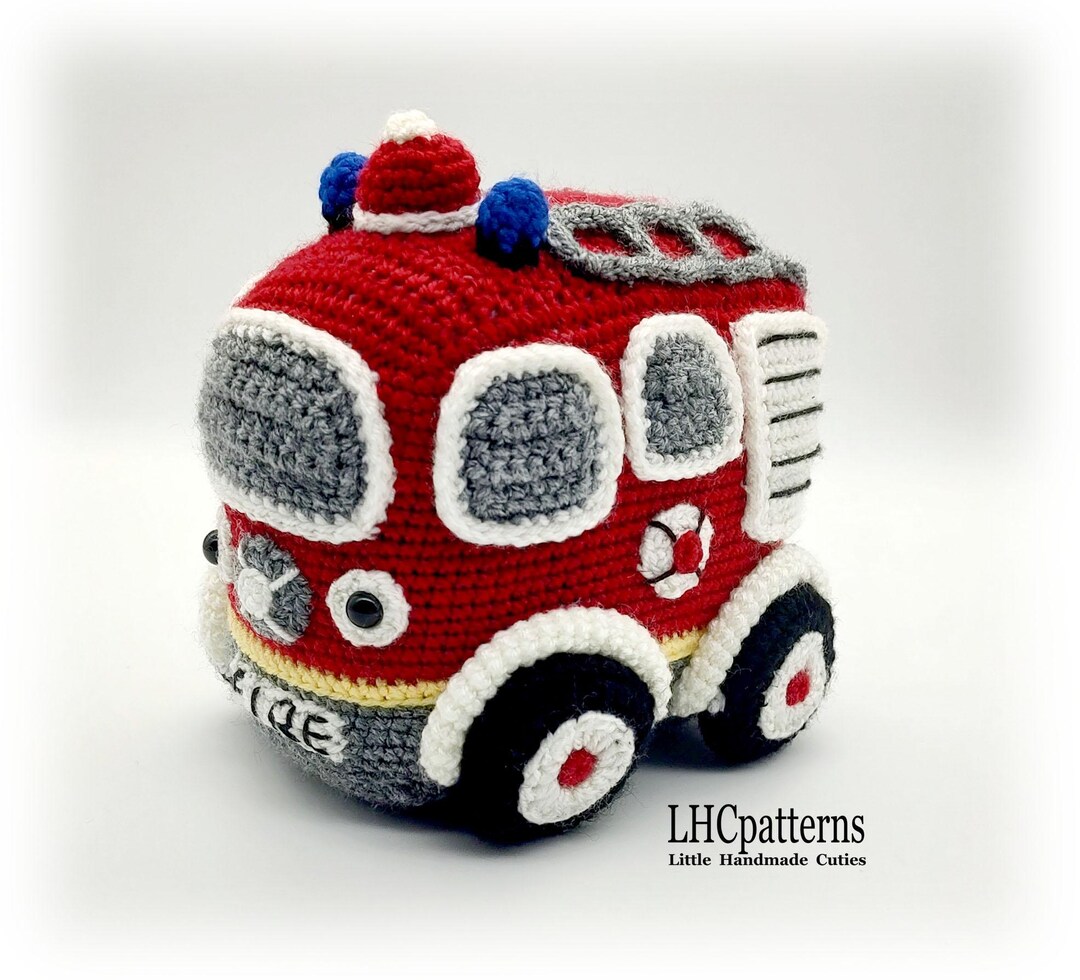 Fire Engine Pattern Material Crochet Pattern: Fire Engine, Fire Track, Firefighting Vehicle, Pumper ...