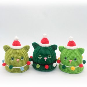 Crochet Pattern: Christmas Cat , Cat Christmas Tree, Amigurumi Cat, Crochet Christmas Decoration, Bauble Cat, Ball Shaped Cat (English)
