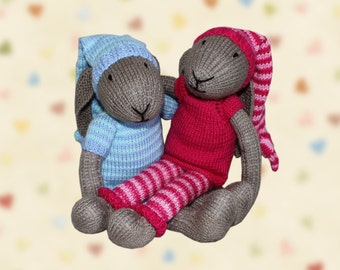 TWO PATTERNS!!! Bunny Boy Knitting Pattern + Bunny Girl Knitting Pattern