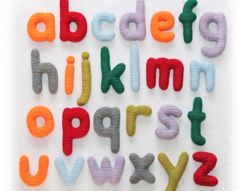 Crochet Pattern: Alphabet Lowercase Letters, Soft Letters, Play Letters, Lowercase Letters Stuffed Toys (English)