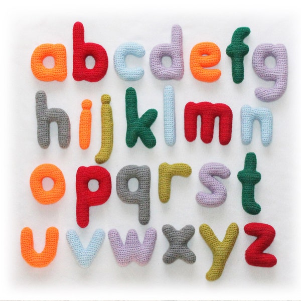 Crochet Pattern: Alphabet Lowercase Letters, Soft Letters, Play Letters, Lowercase Letters Stuffed Toys (English)