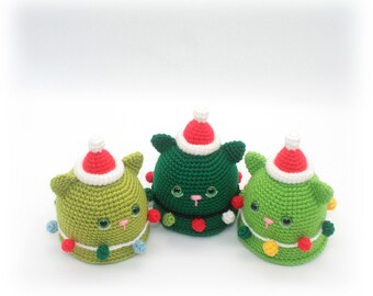 Crochet Pattern: Christmas Cat , Cat Christmas Tree, Amigurumi Cat, Crochet Christmas Decoration, Bauble Cat, Ball Shaped Cat (English)