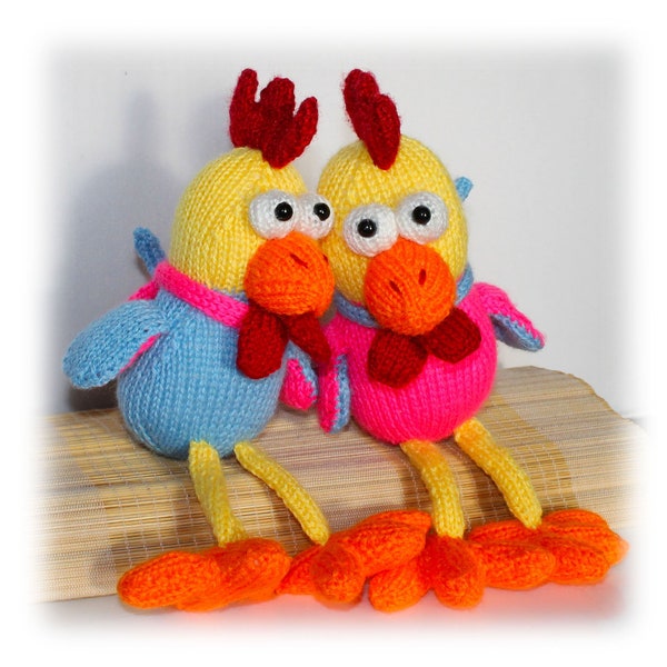 Knitting Pattern: Rooster Toy,  Chicken toy (English)
