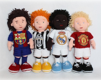 Crochet Pattern: Football Players, Soccer Player Dolls (English)