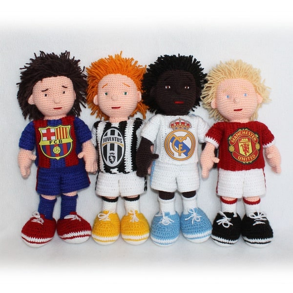 Crochet Pattern: Football Players, Soccer Player Dolls (English)