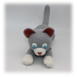 Crochet Pattern: Grey Laying Cat, Amigurumi Cat, Cat Stuffed Toy English image 4