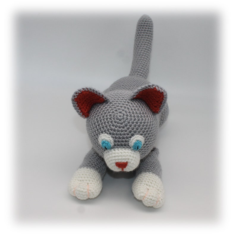 Crochet Pattern: Grey Laying Cat, Amigurumi Cat, Cat Stuffed Toy English image 4