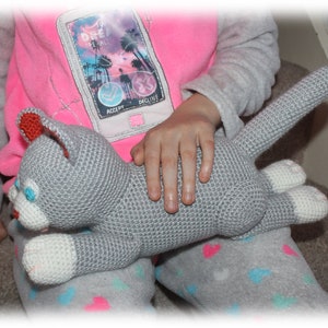 Crochet Pattern: Grey Laying Cat, Amigurumi Cat, Cat Stuffed Toy English image 7
