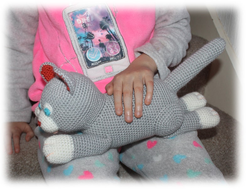 Crochet Pattern: Grey Laying Cat, Amigurumi Cat, Cat Stuffed Toy English image 7