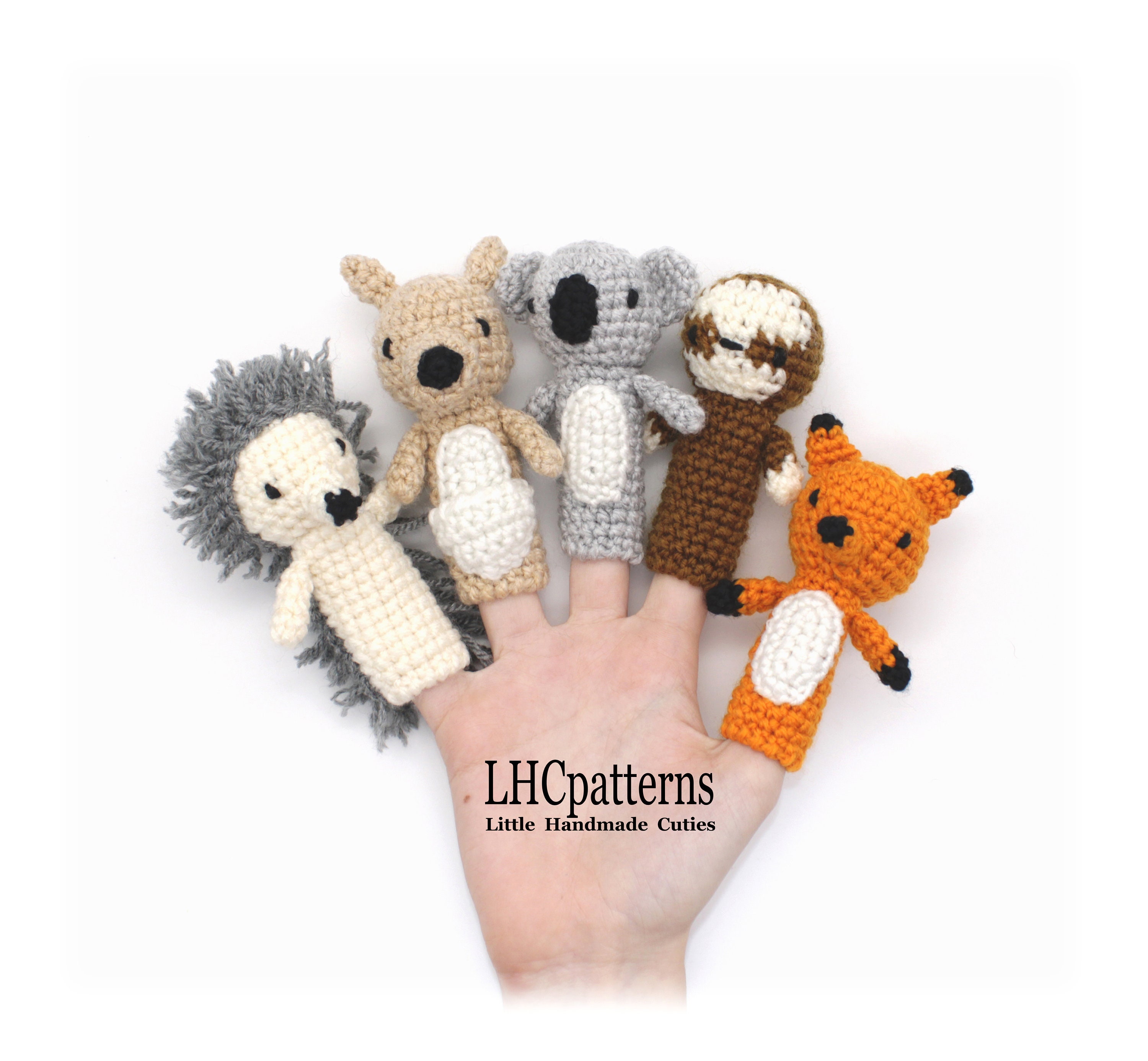 Crochet Pattern: Ten Animal Finger Puppets (part 2), Toddler Toy ...
