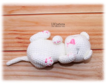 Sleeping Kitten in Cradle Crochet Pattern, Amigurumi Cat Toy PDF, Baby Cat Plush, DIY Crochet Animal Tutorial (English)