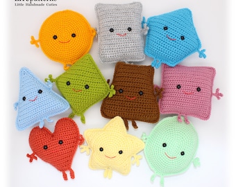 Crochet Pattern: Shapes Soft Toys, Shapes Characters, 2D Shapes Toys, Educational Toys, Amigurumi Shapes (English)