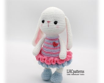 Crochet Pattern: Benny Bunny Girl, Easter Bunny Girl, Cute Bunny Crochet Toy Pattern, Amigurumi Bunny Girl DIY Tutorial (English)