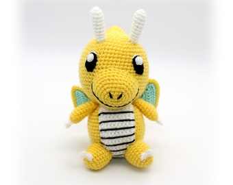 Crochet Pattern: Baby Dragon, Amigurumi Dragon, Yellow Dragon Stuffed Toy (English)