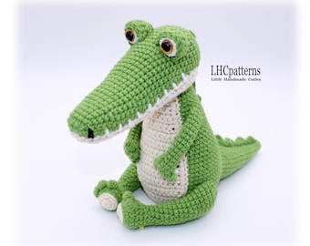 Crochet Pattern: Crocodile Soft Toy, Alligator Stuffed Toy, Amigurumi Crocodile, Amigurumi Alligator, Cute Sitting Crocodile (English)