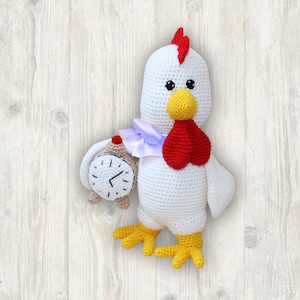 Crochet Pattern: Rooster, Chicken Stuffed Toy, Crochet Farm Animals, Crochet Alarm Clock, Amigurumi Rooster, Amigurumi Chicken (English)