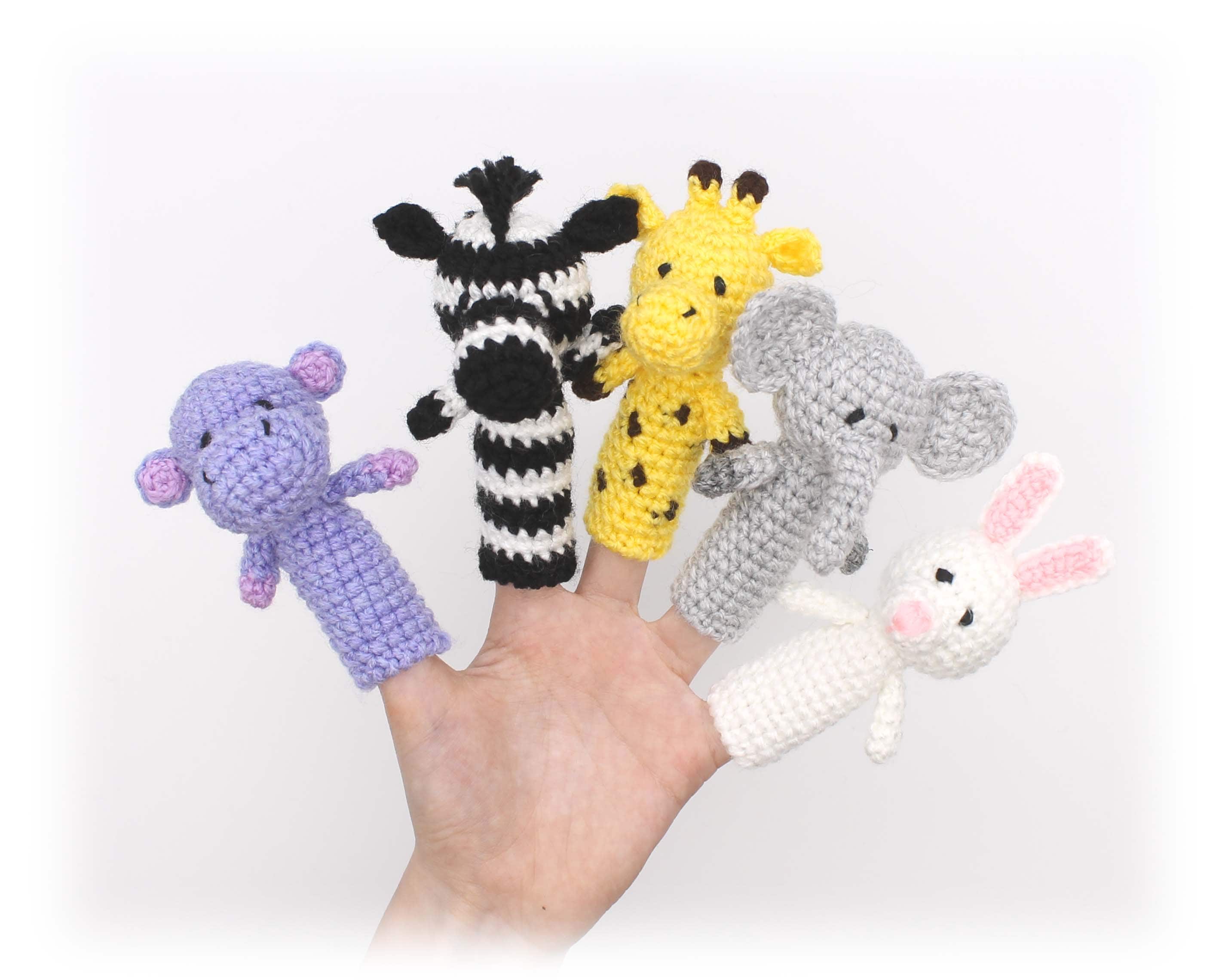 Finger Puppets Crochet Pattern Animal Finger Puppets Toddler Etsy