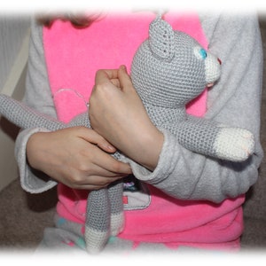 Crochet Pattern: Grey Laying Cat, Amigurumi Cat, Cat Stuffed Toy English image 5