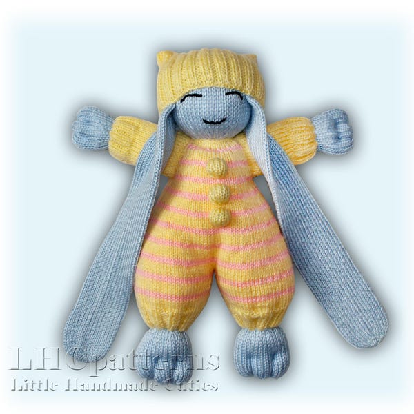 Knitting Pattern: Sleeping Bunny, Bunny Knitted Toy, Baby Toddler Comforter pattern, Knitted  Sleep Toy, Bedtime Toy (English)