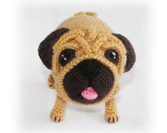 Crochet Pattern: Bug the Pug, Pug Dog Stuffed Toy, Dog Soft Toy (English)