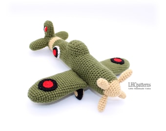 Crochet Pattern: Military Aircraft, Spitfire Inspired Plane Soft Toy, Crochet Fighter Jet, WW2 Plane, Army Plane (English)