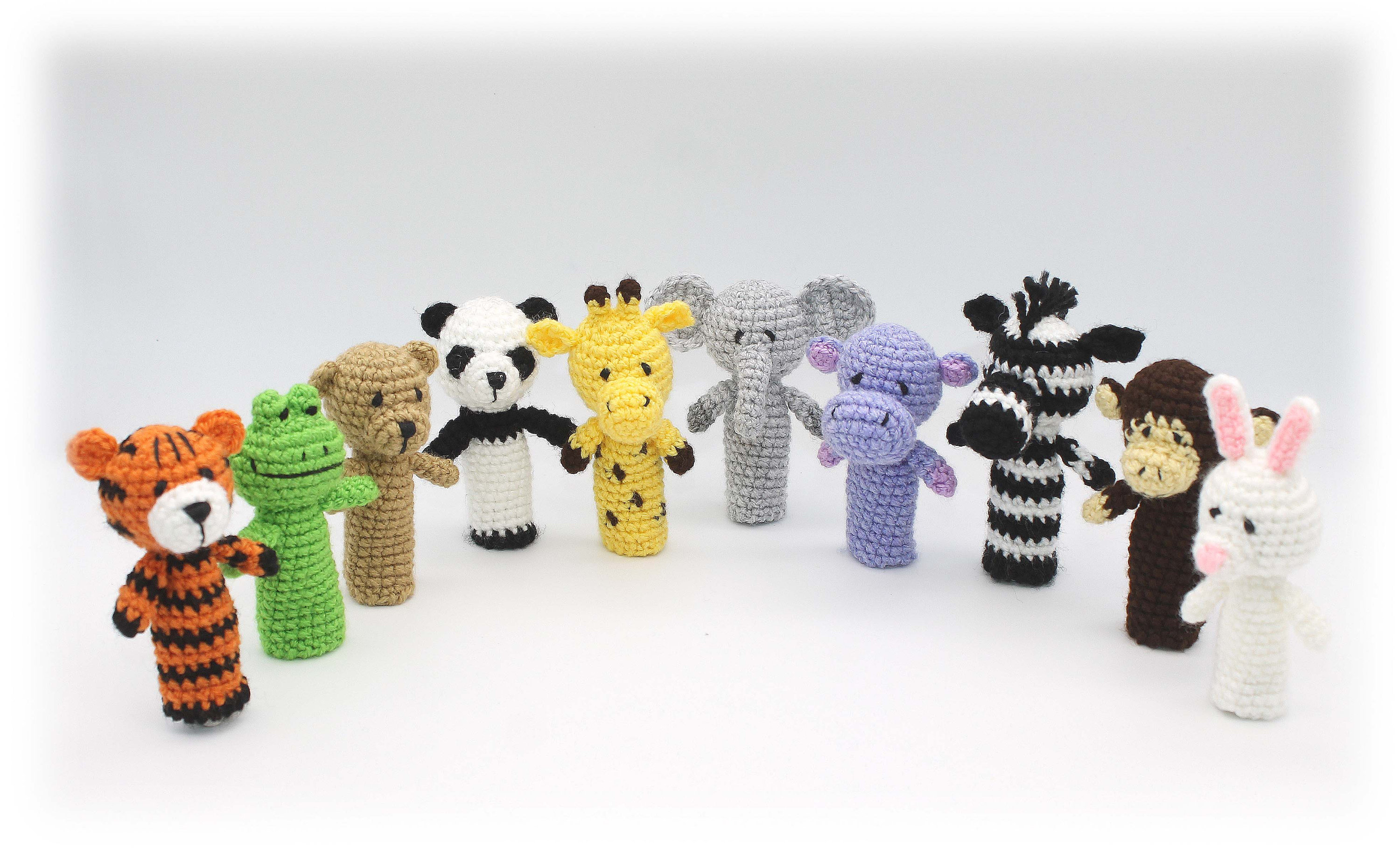 Finger Puppets Crochet Pattern Animal Finger Puppets Toddler Etsy