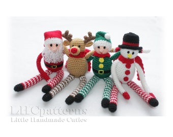 Crochet Pattern: Four Christmas Toys - Santa Claus, Christmas Elf, Snowman and Reindeer (English)