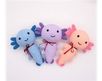 Crochet Pattern: Baby Axolotl , Amigurumi Baby Axolotl, Baby Lizard Stuffed Toy, Baby Salamander Soft Toy (English)